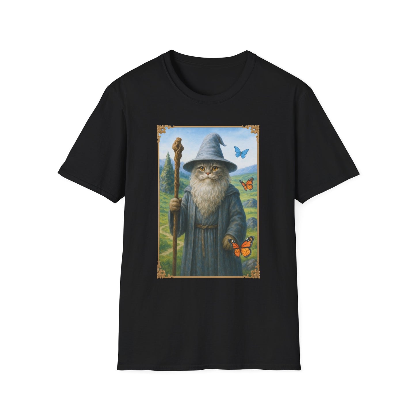 Wizard Kitty T-Shirt - Fantasy Cat Wizard Tee - Cozy Magical Cat Shirt