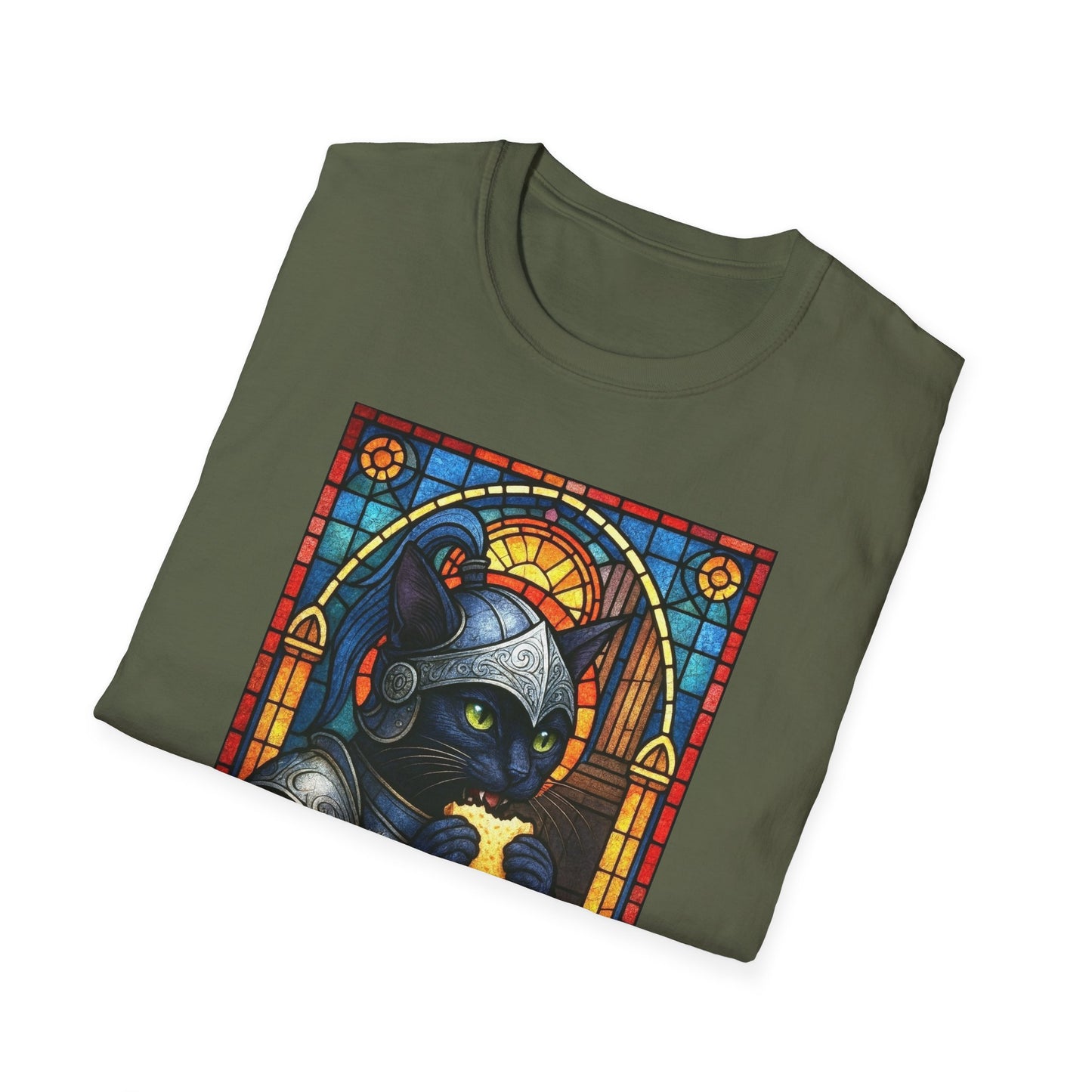 Sandwich Kitty Knight with Stained Glass - Unisex T-Shirt
