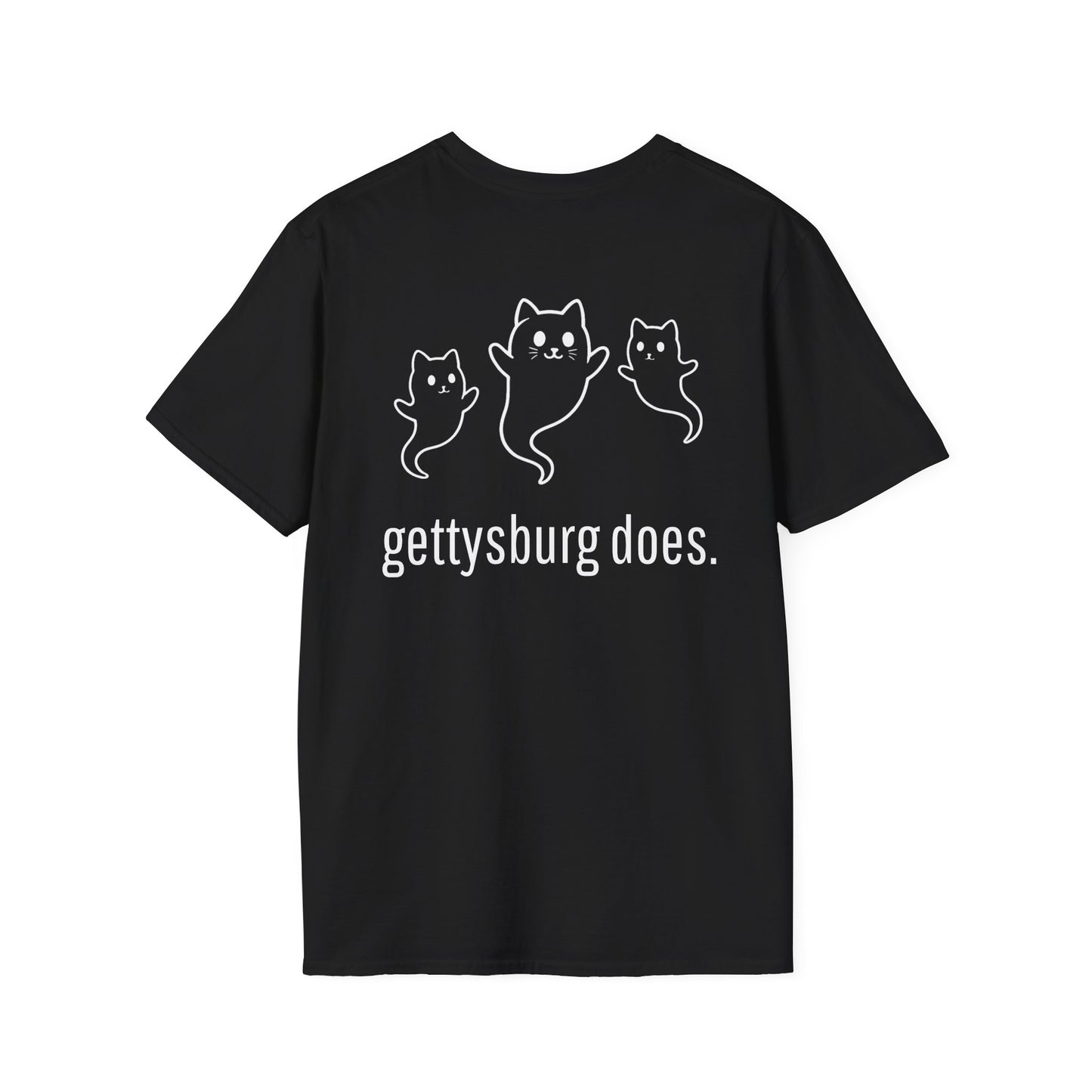 Got Ghosts? Gettysburg Does! Unisex Shirt - Cute Cat Ghosts Souvenir Tee, Front & Back Print