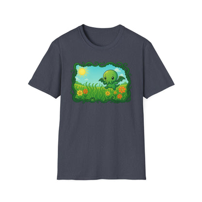 Kawaii Cthulhu Meadow Unisex Tee - Cute Eldritch Shirt