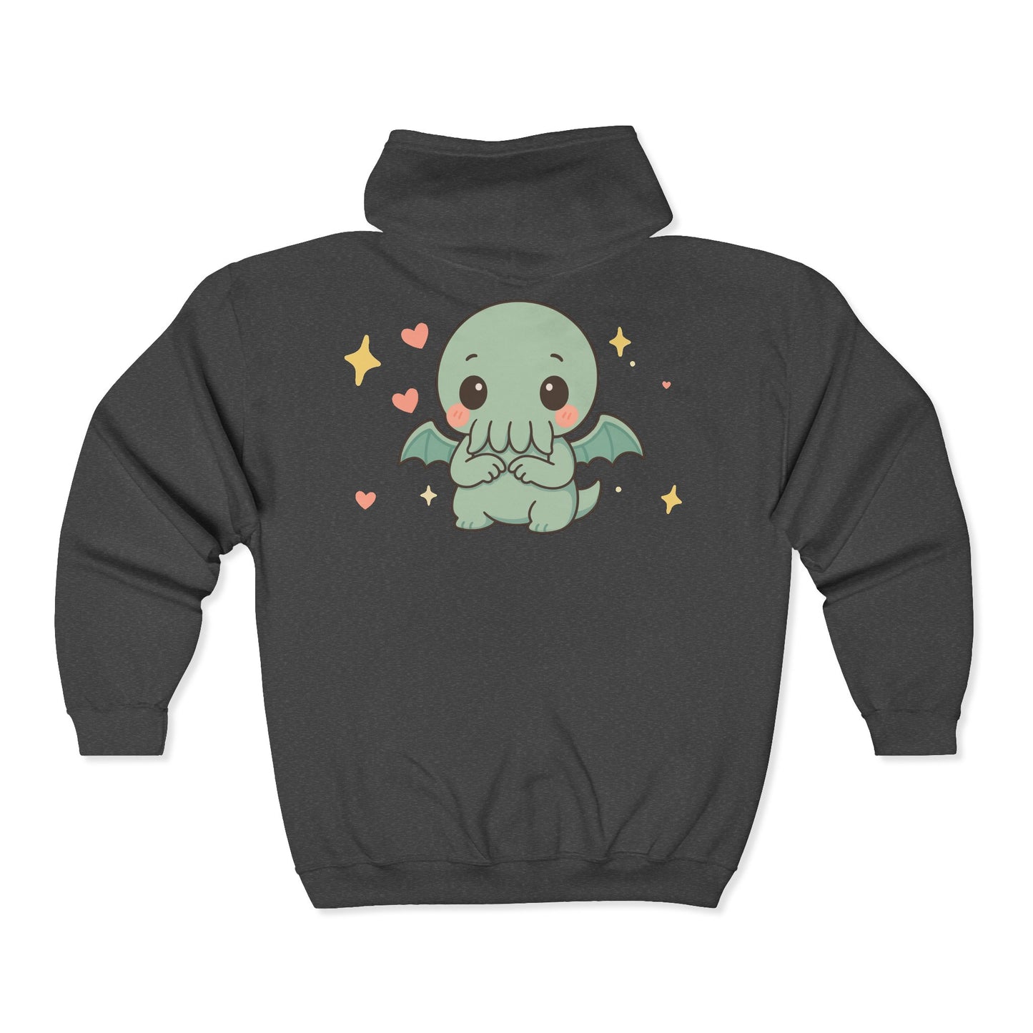 Shy Chibi Cthulhu - Unisex Zip-Up Hoodie