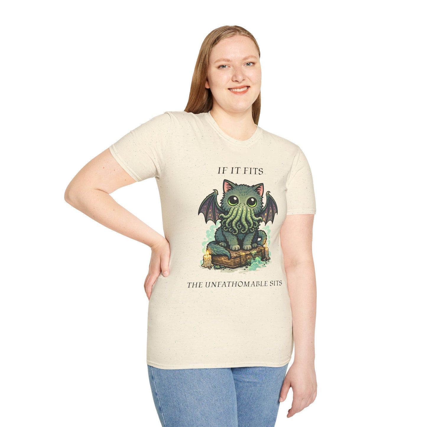 Cathulhu Unisex T-Shirt - If It Fits, The Unfathomable Sits