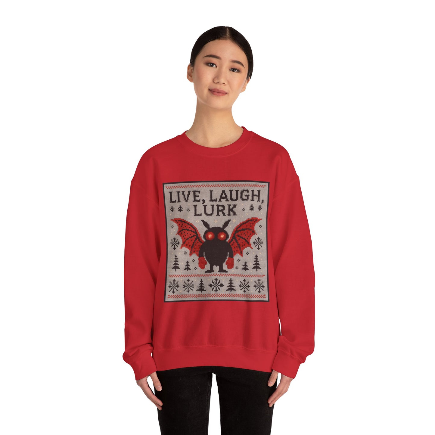 Live Laugh Lurk Mothman Not-Actually-Ugly "Ugly Christmas Sweater"