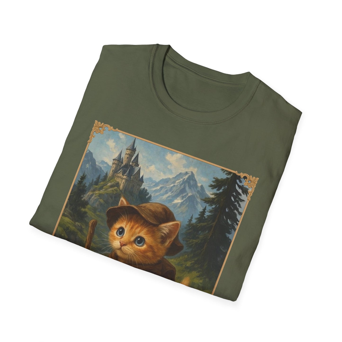 Adventurous Kitten T-Shirt - Fantasy Explorer Cat Shirt, Unisex Cotton Tee
