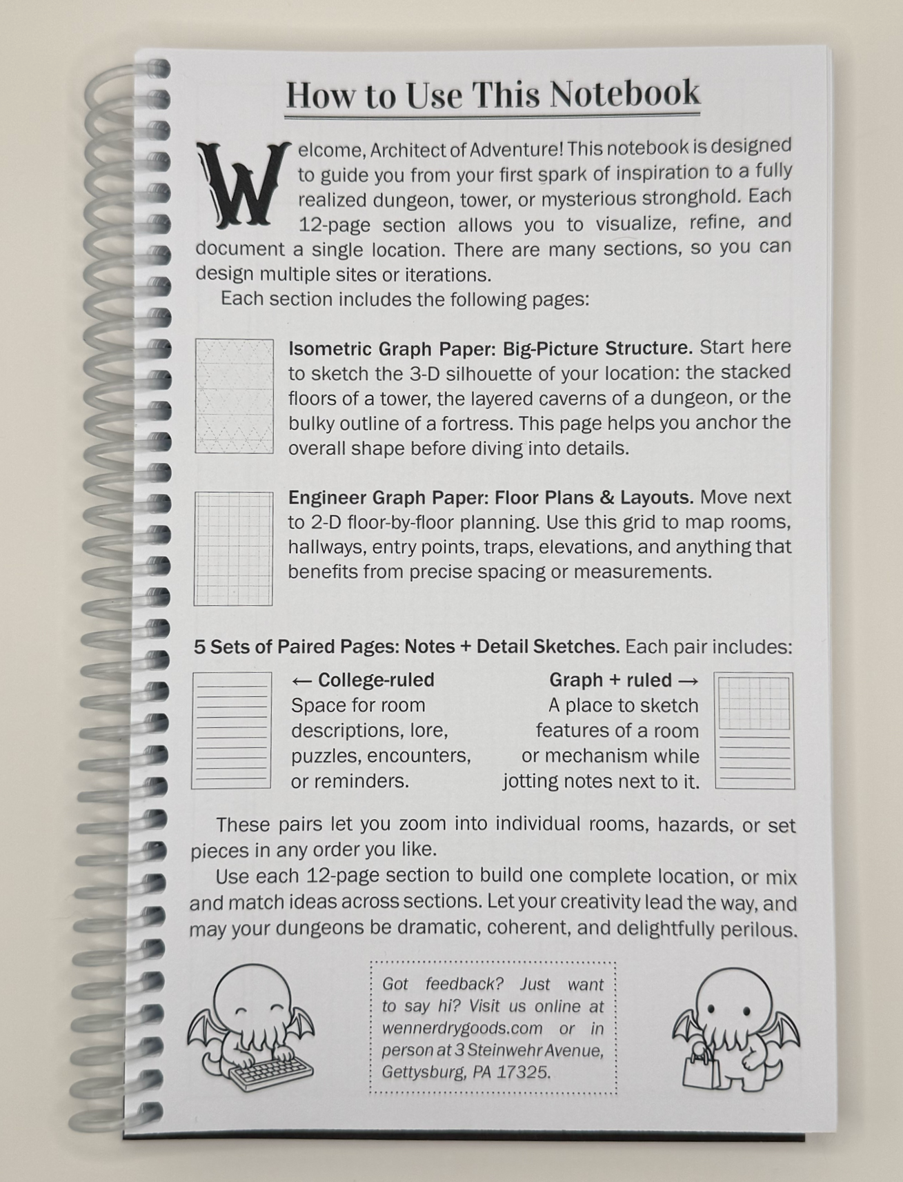 Instructions for using the Dungeon Designer's Notebook.