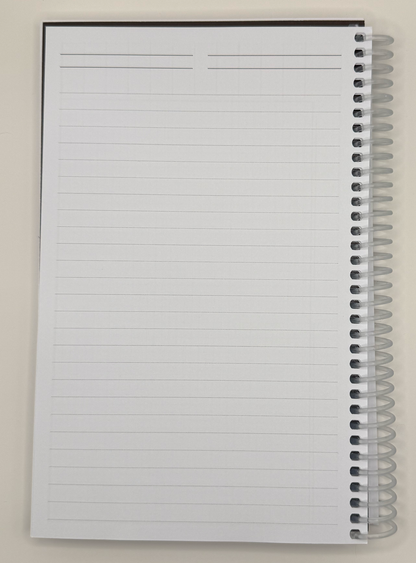 College-ruled paper for lore, encounters, reminders, and other notes inside the Dungeon Designer's Notebook.