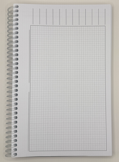 Engineering graph paper for drawing layouts and floor plans inside the Dungeon Designer's Notebook.