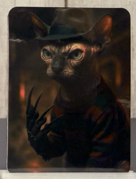 Magnet featuring a horror-inspired nightmare cat